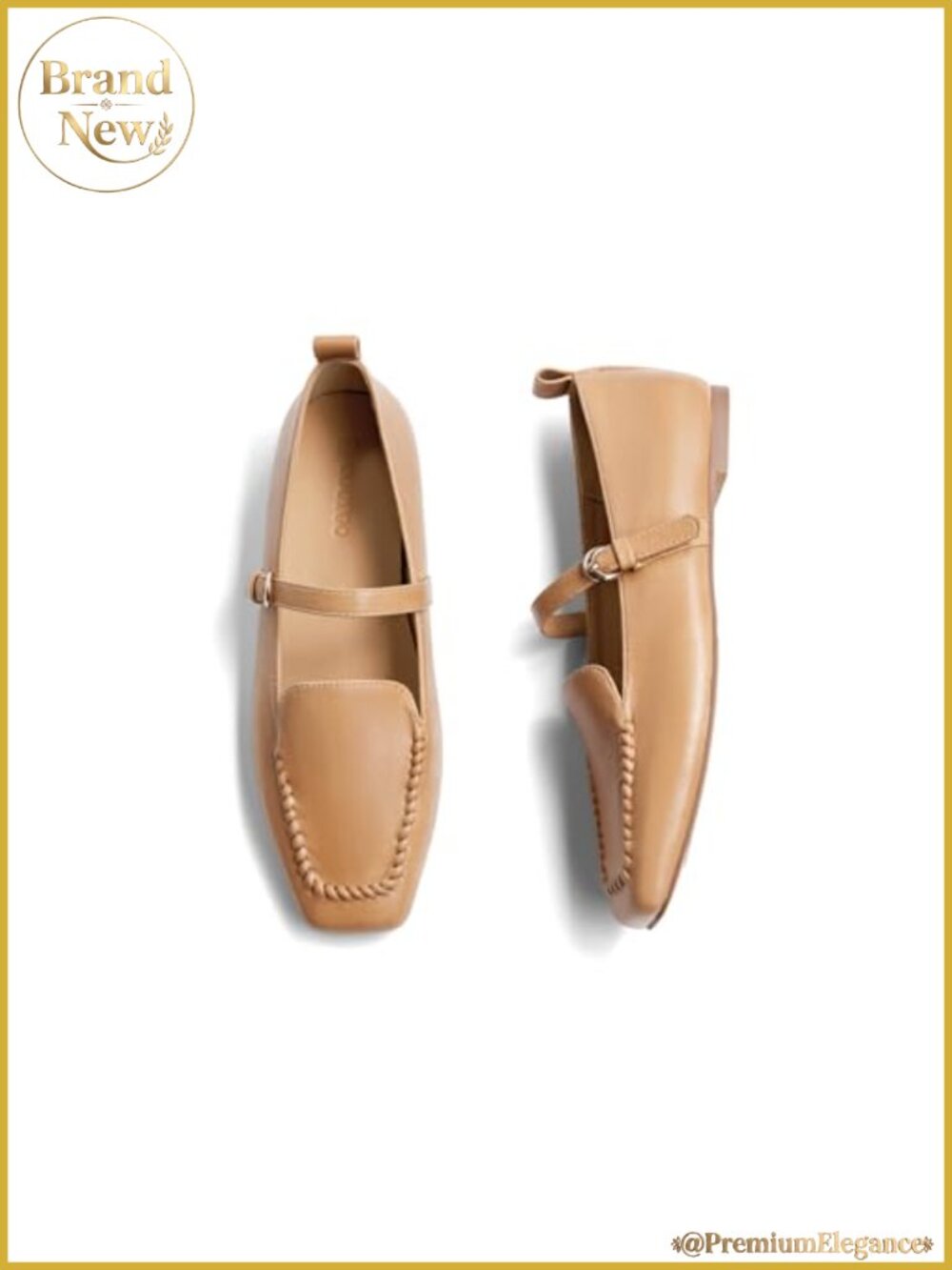 Faux Leather Square Toe Ballet Flats Mary Jane Buckle Work Shoes